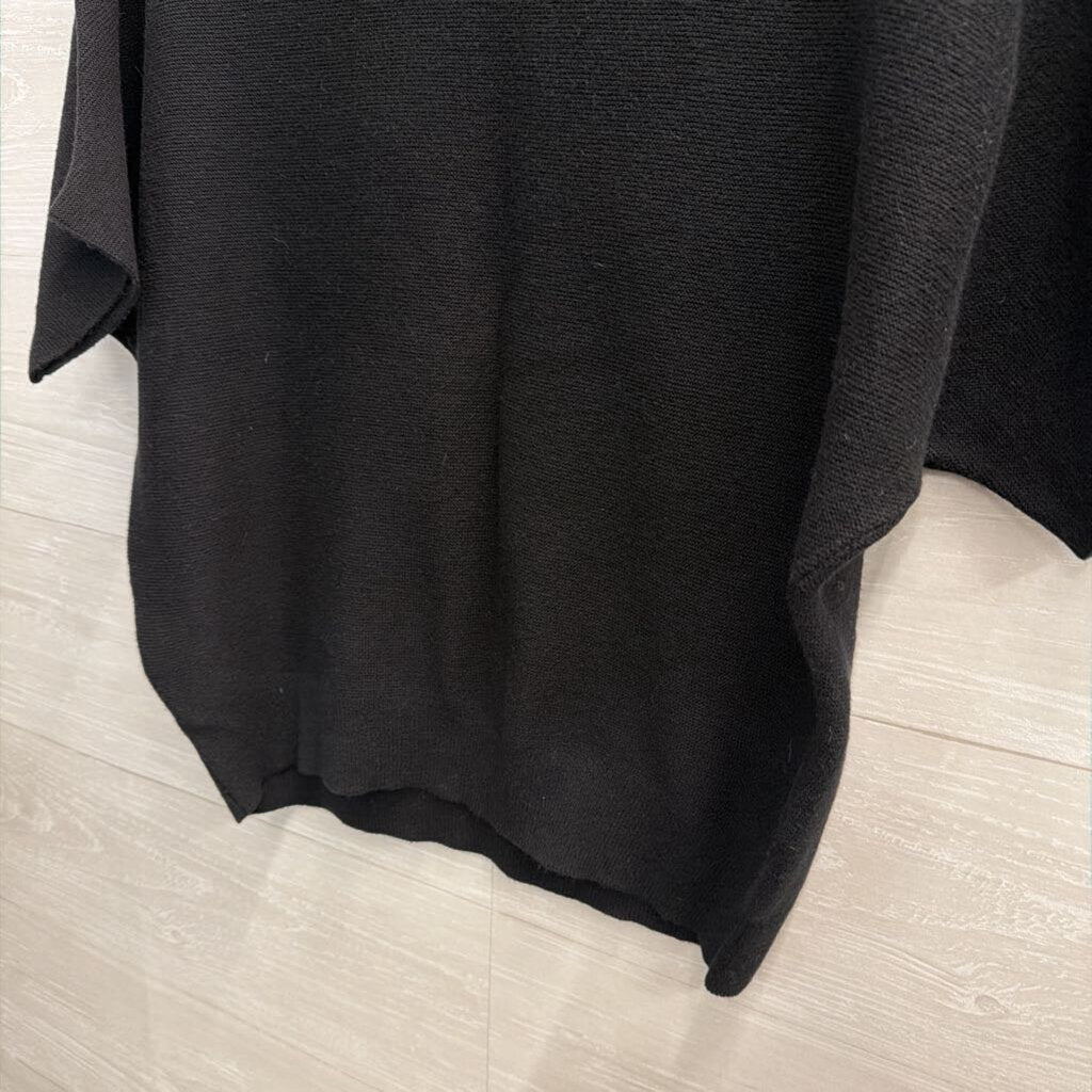 Quince Black Knit Short Sleeve Sweater Top Small