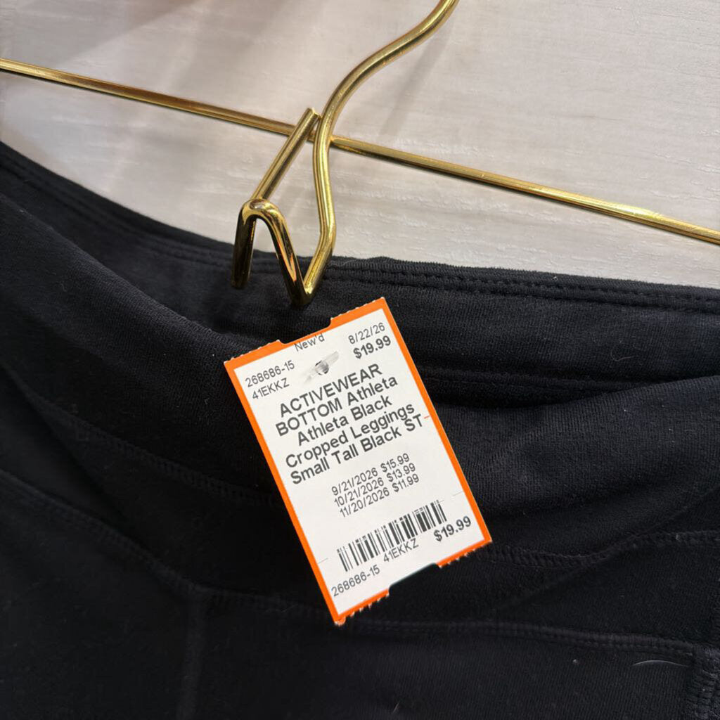 Athleta Black Cropped Leggings Small Tall
