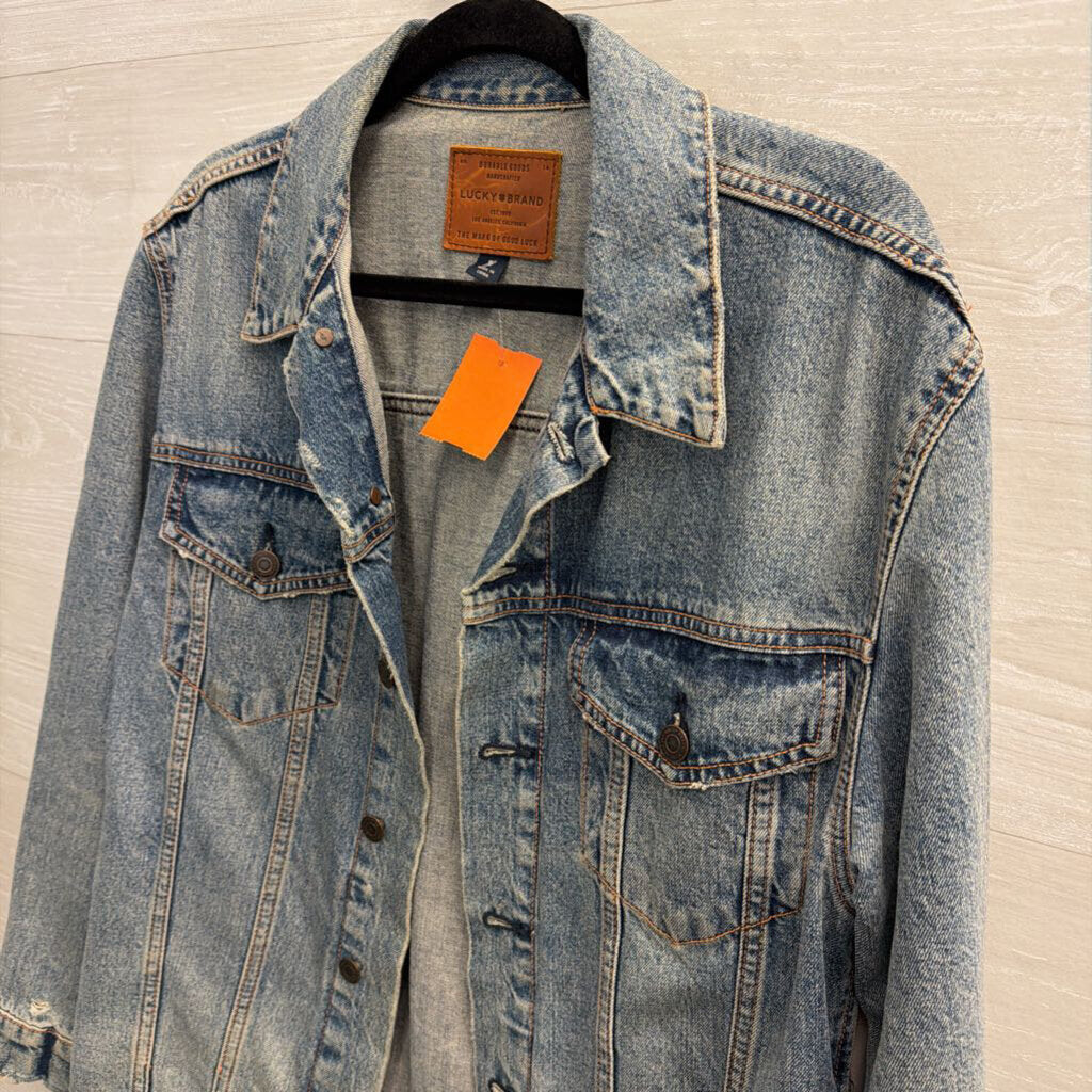 Lucky Brand Medium Wash Oversized Denim Jacket Small