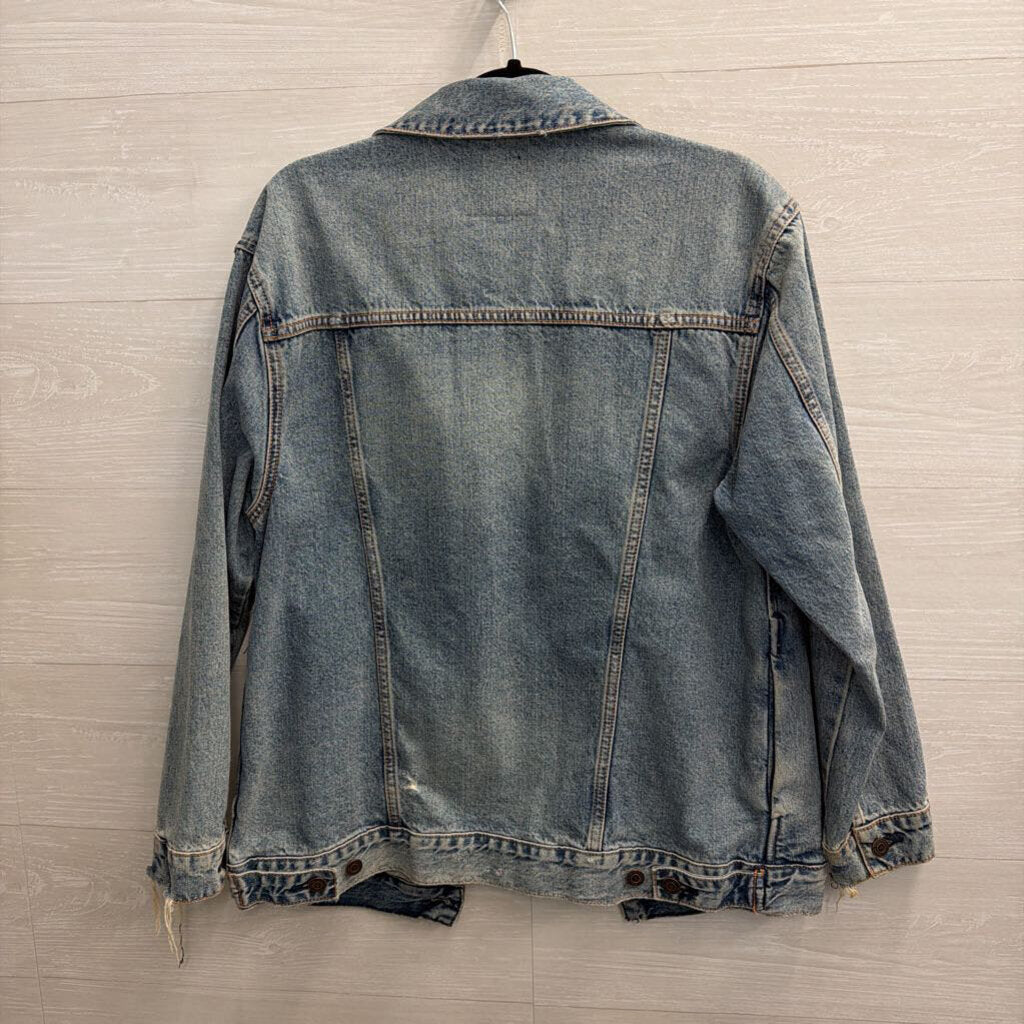 Lucky Brand Medium Wash Oversized Denim Jacket Small