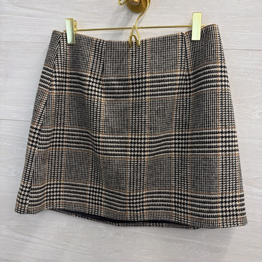 ASTR The Label Black/ Beige Houndstooth Mini Skirt Small
