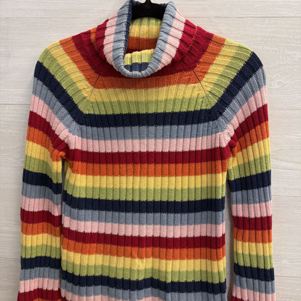 By Next Era Multi Color Striped Knit Turtleneck Sweater Top Medium