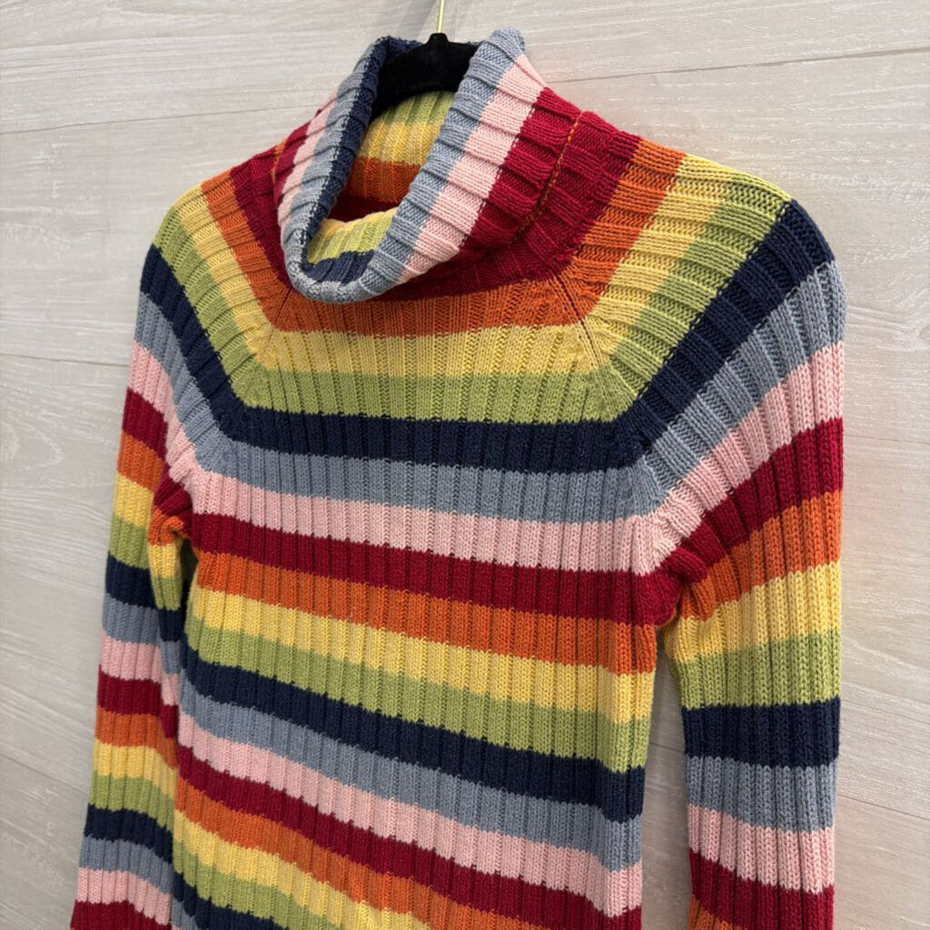 By Next Era Multi Color Striped Knit Turtleneck Sweater Top Medium