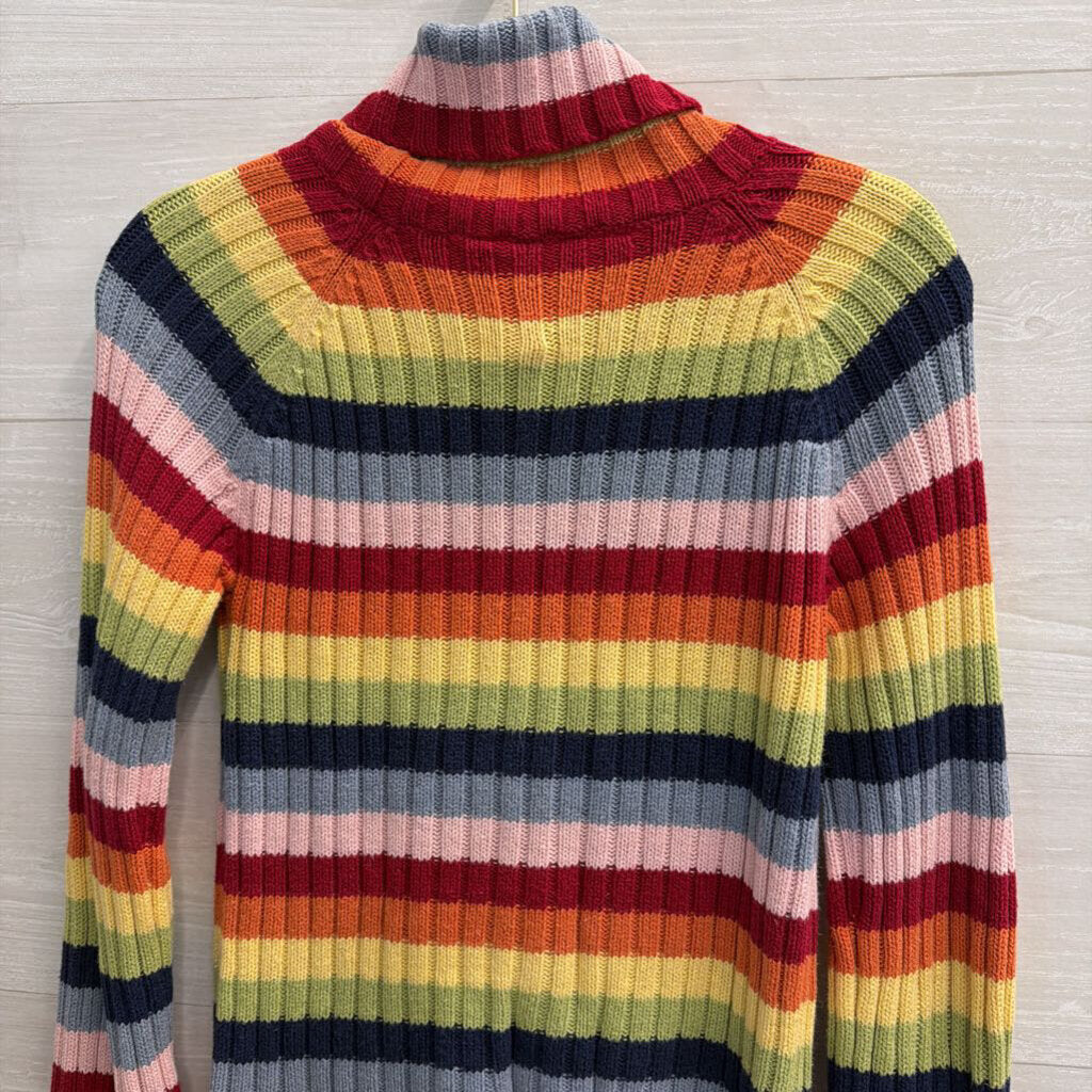 By Next Era Multi Color Striped Knit Turtleneck Sweater Top Medium