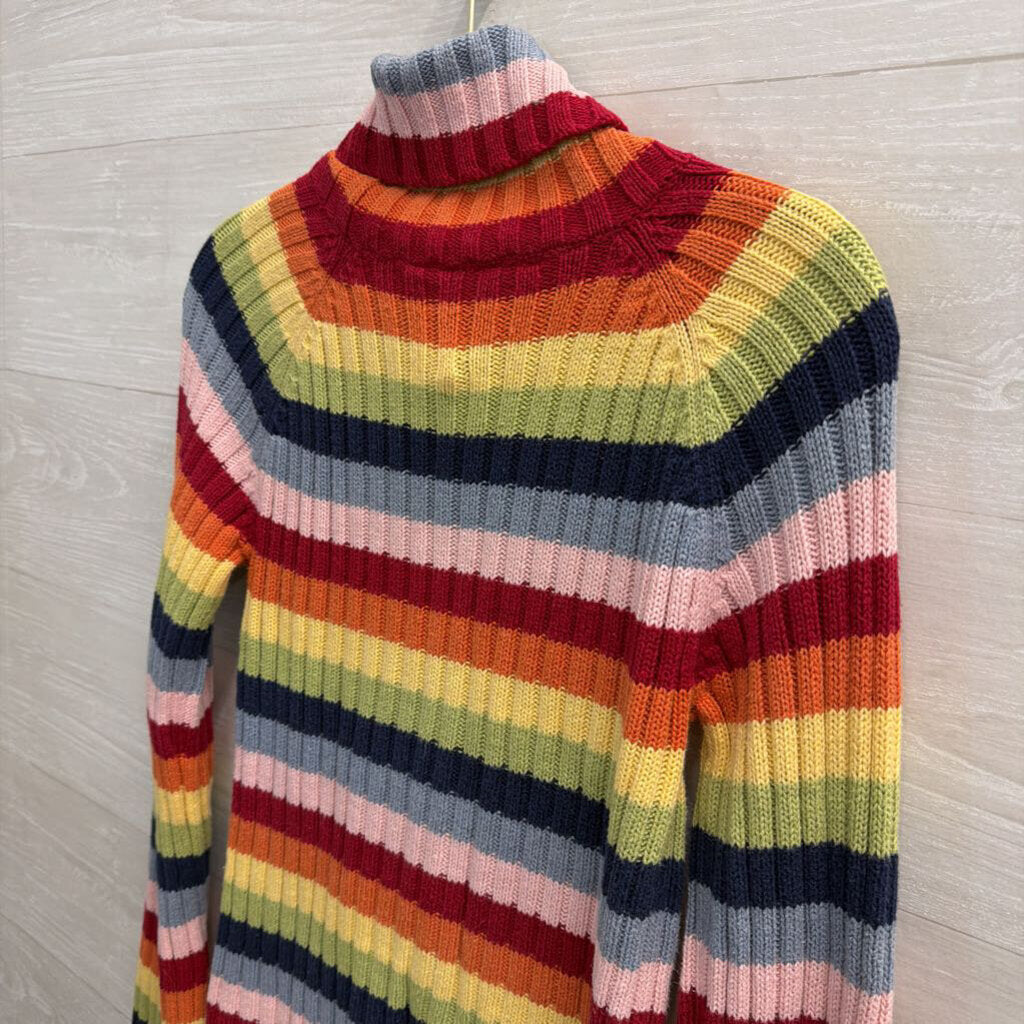 By Next Era Multi Color Striped Knit Turtleneck Sweater Top Medium