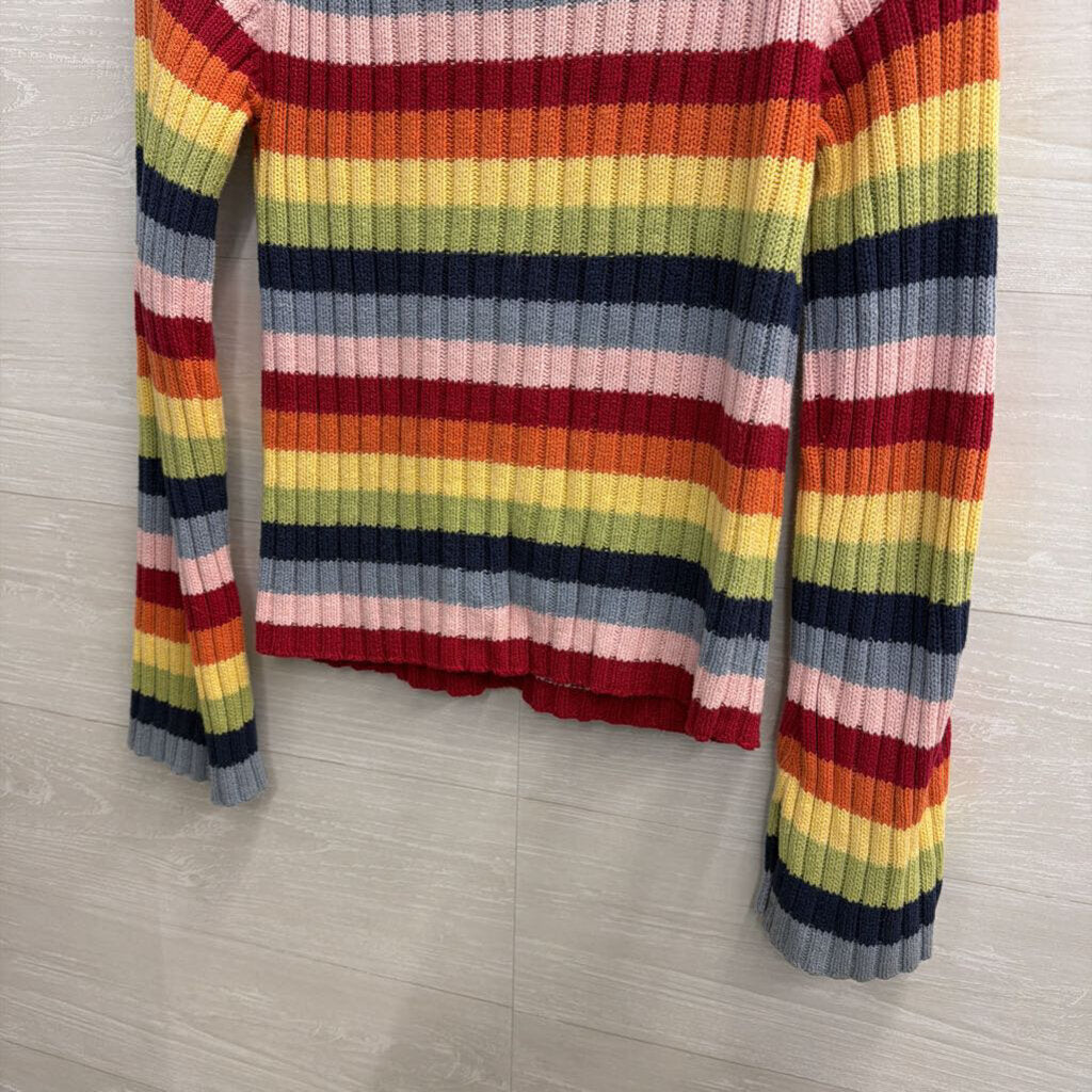 By Next Era Multi Color Striped Knit Turtleneck Sweater Top Medium