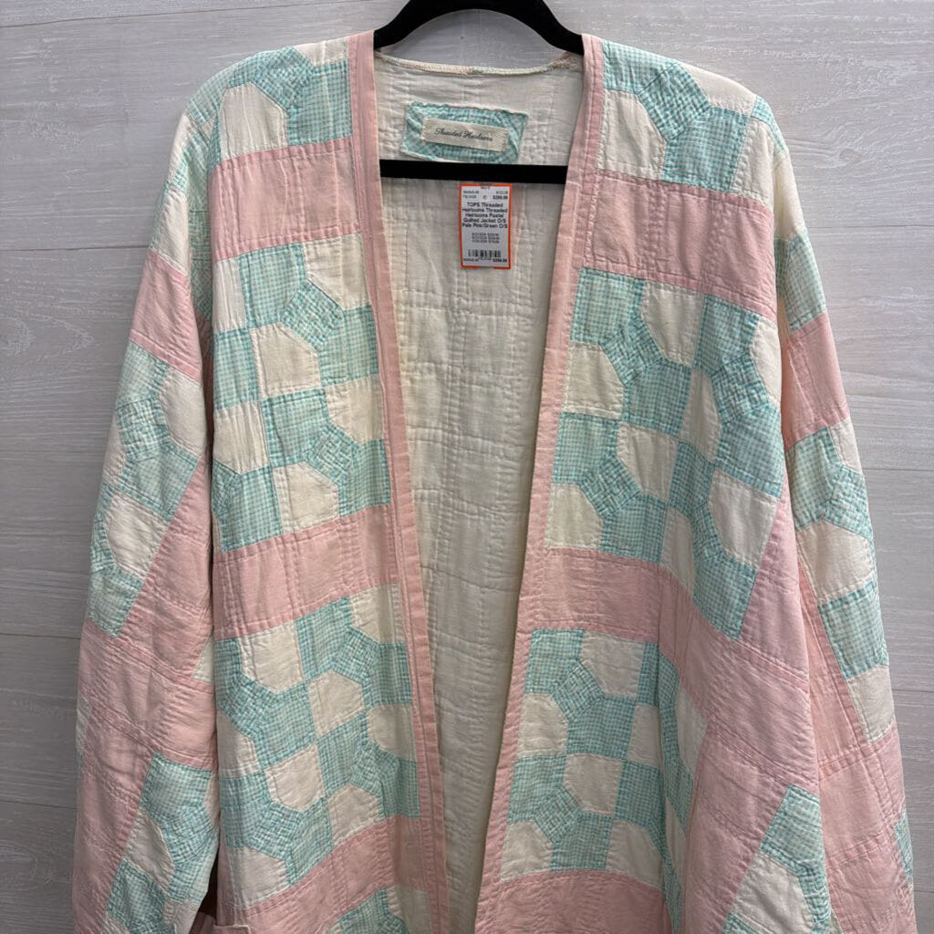Threaded Heirlooms Pastel Quilted Jacket O/S
