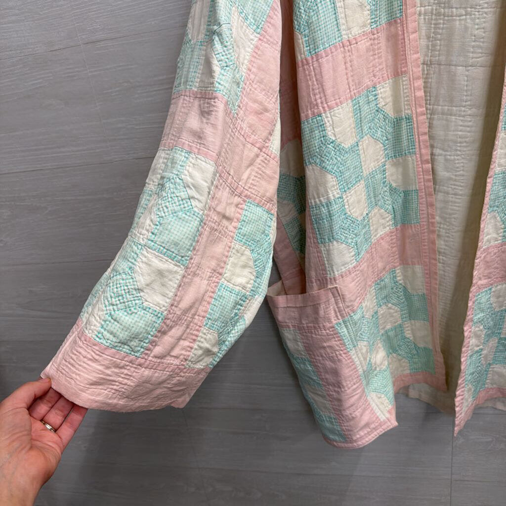 Threaded Heirlooms Pastel Quilted Jacket O/S
