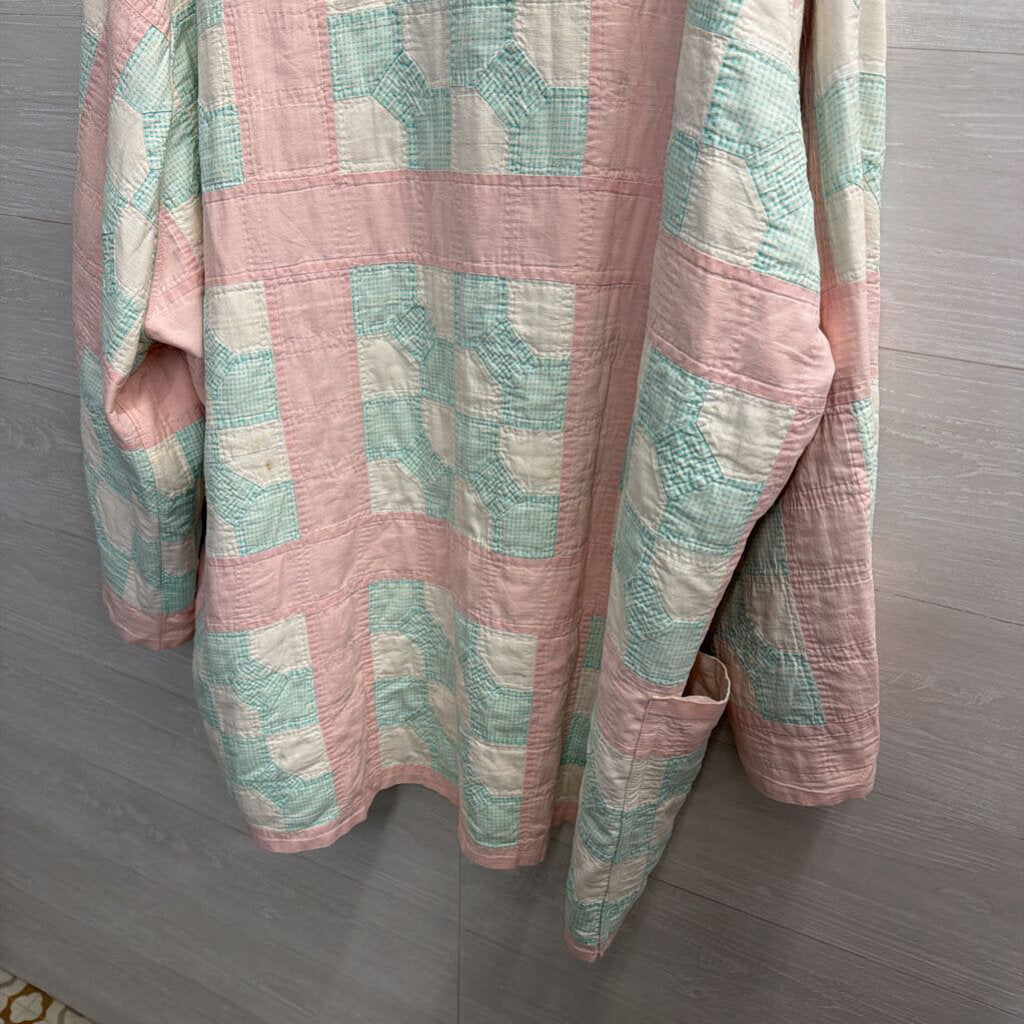 Threaded Heirlooms Pastel Quilted Jacket O/S
