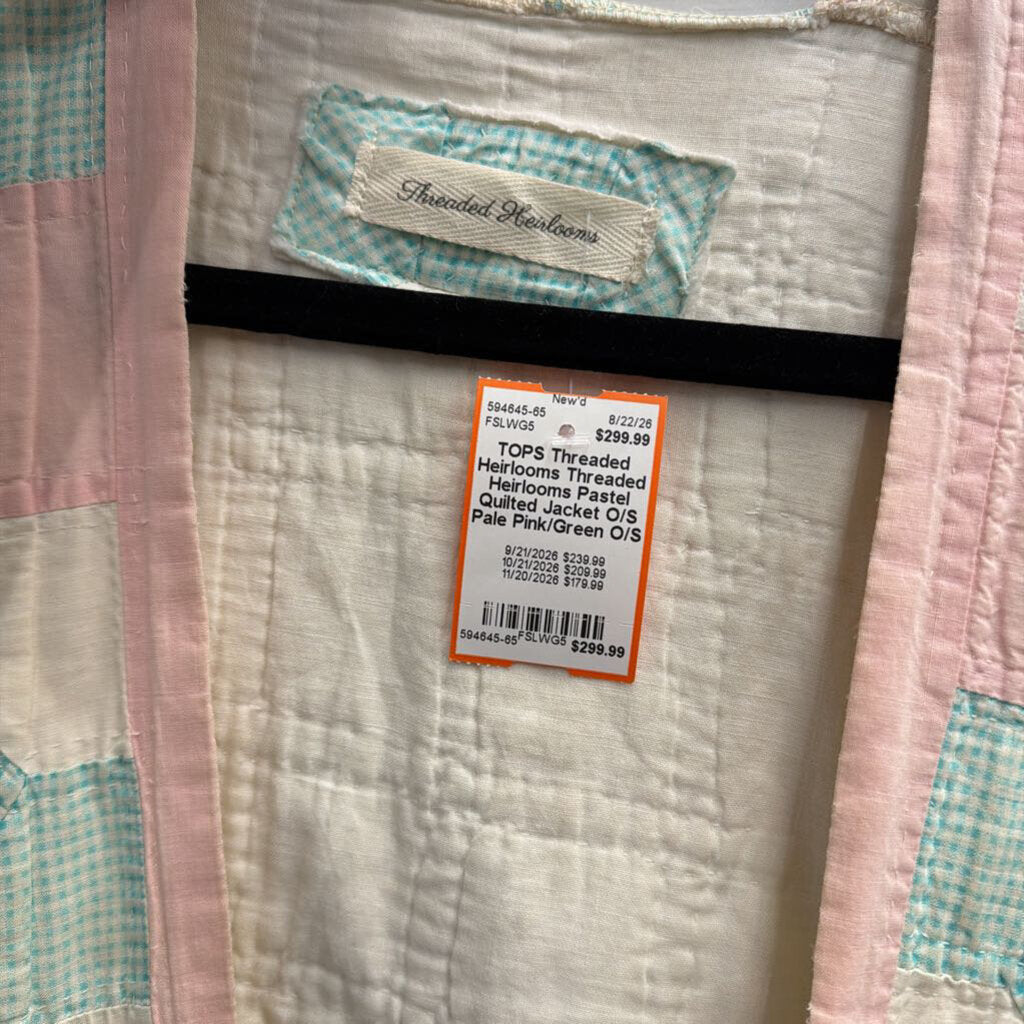 Threaded Heirlooms Pastel Quilted Jacket O/S