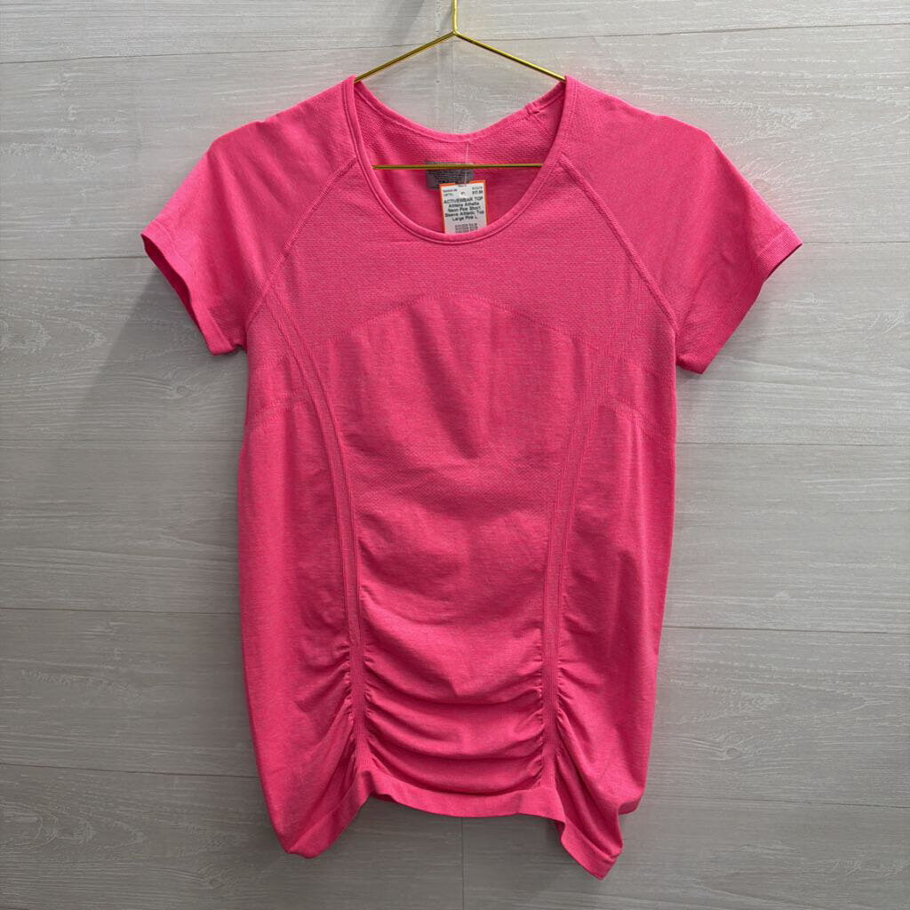 Athelta Neon Pink Short Sleeve Athletic Top Large