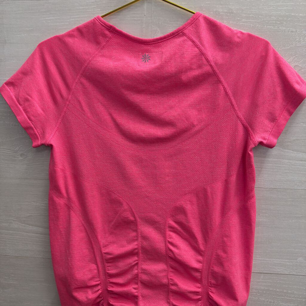 Athelta Neon Pink Short Sleeve Athletic Top Large