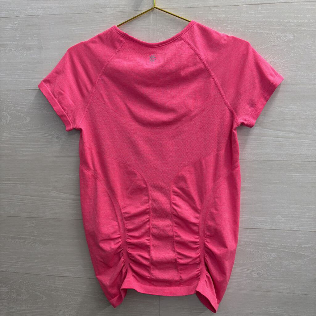 Athelta Neon Pink Short Sleeve Athletic Top Large