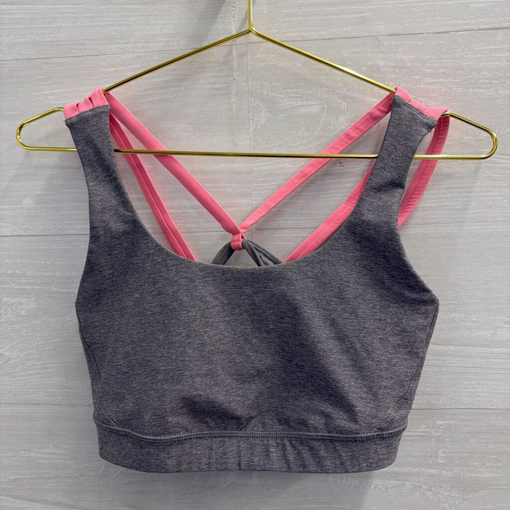 Lululemon Grey/ Pink Strappy Sports Bra 10