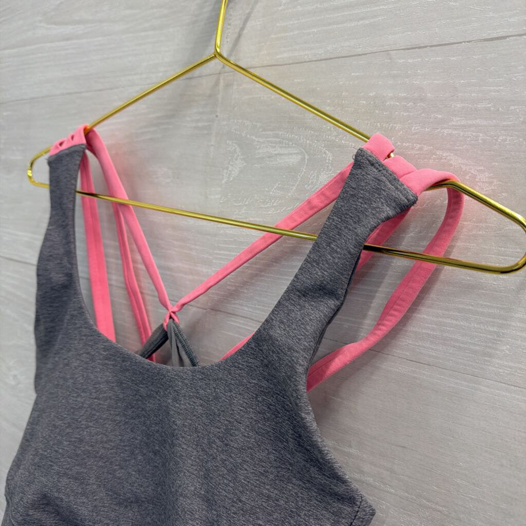Lululemon Grey/ Pink Strappy Sports Bra 10