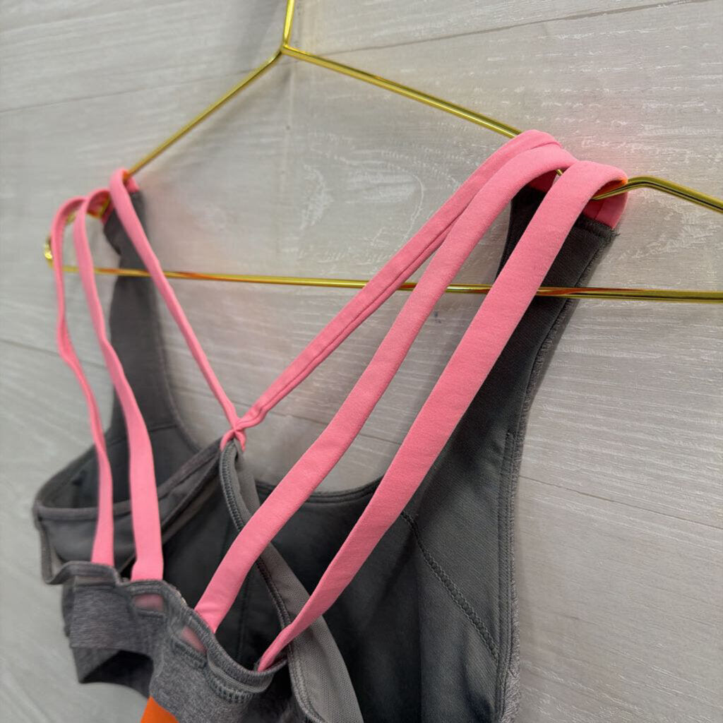 Lululemon Grey/ Pink Strappy Sports Bra 10