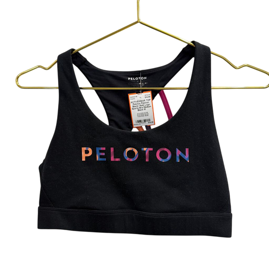 Peloton Black/ Multi Logo Sports Bra Medium
