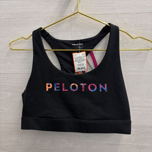 Peloton Black/ Multi Logo Sports Bra Medium