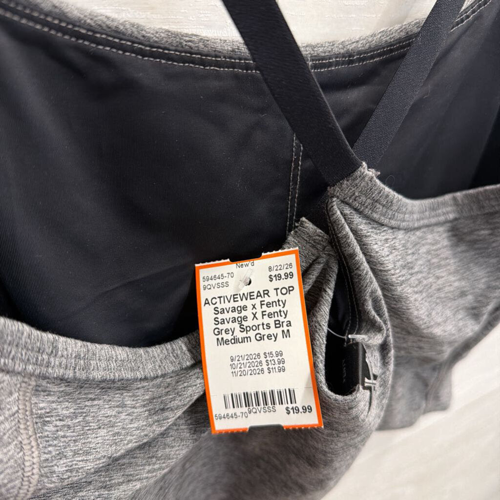 Savage X Fenty Grey Sports Bra Medium