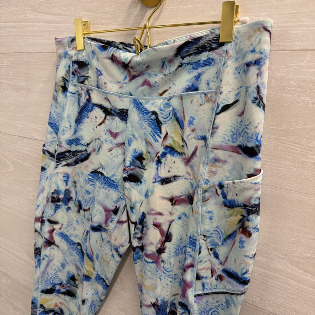Lululemon Blue/ Multi Print Leggings 10