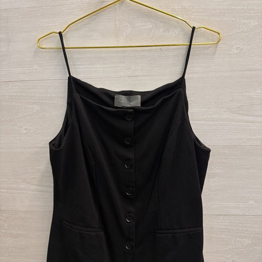 Sunday In Brooklyn Black Button Front Sleeveless Top Large