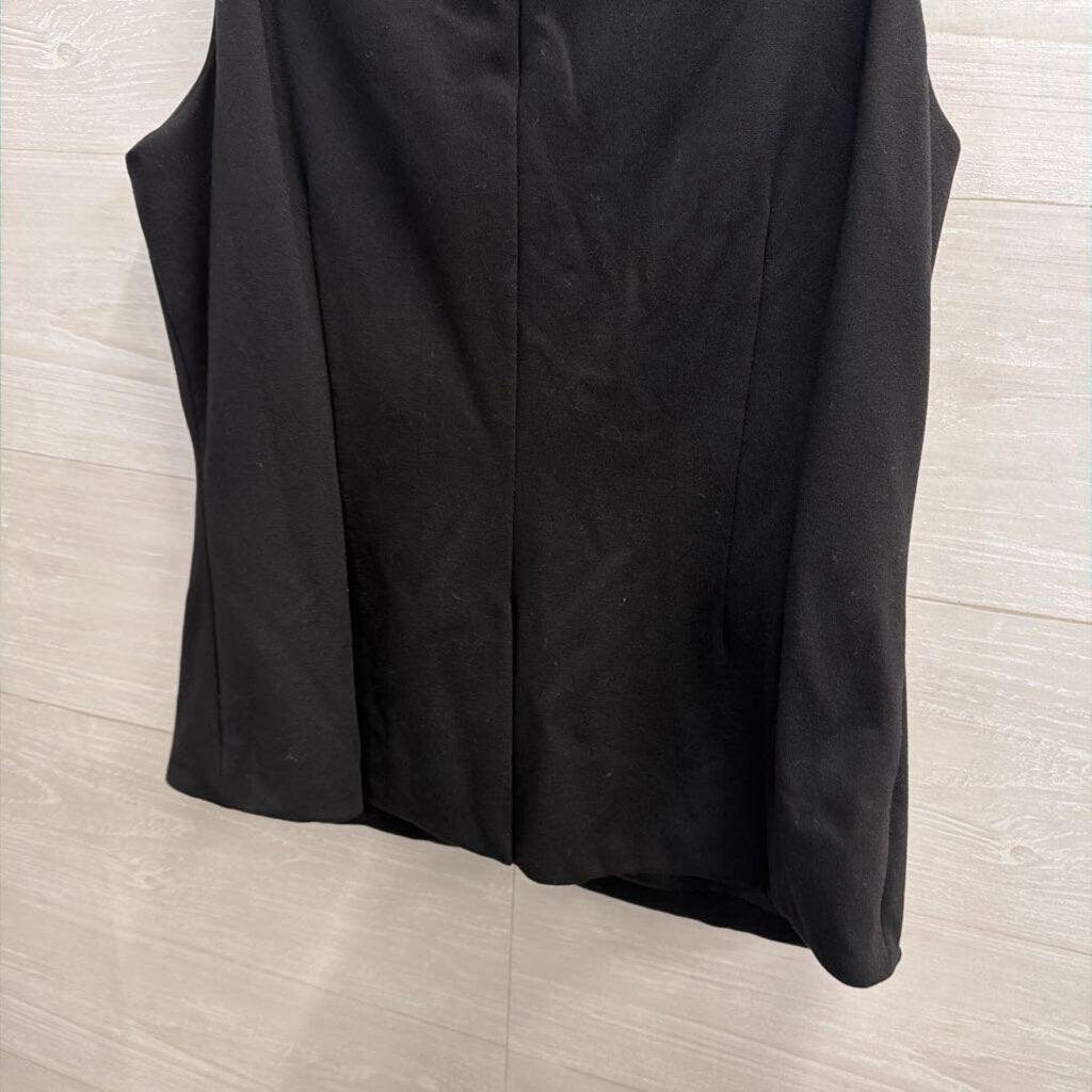 Sunday In Brooklyn Black Button Front Sleeveless Top Large