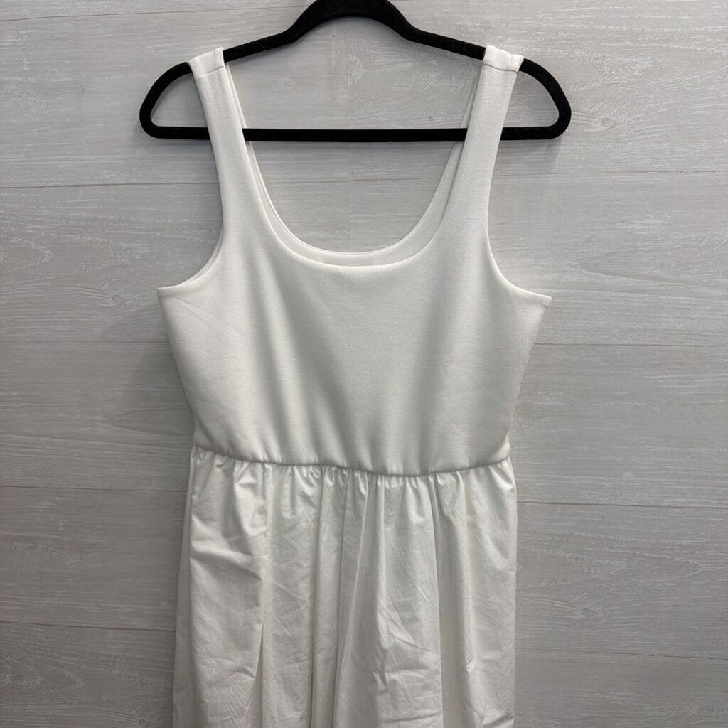 Banana Republic White Sleeveless Midi Dress Large