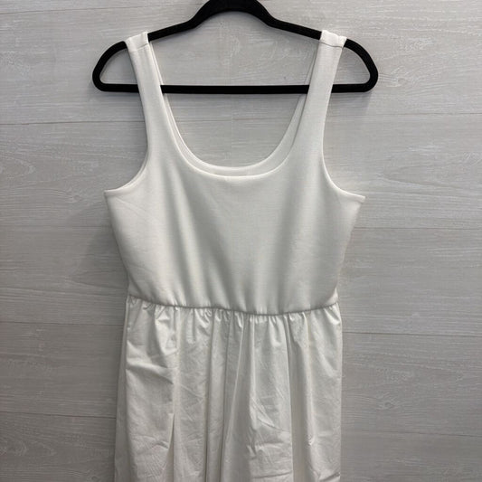 Banana Republic White Sleeveless Midi Dress Large