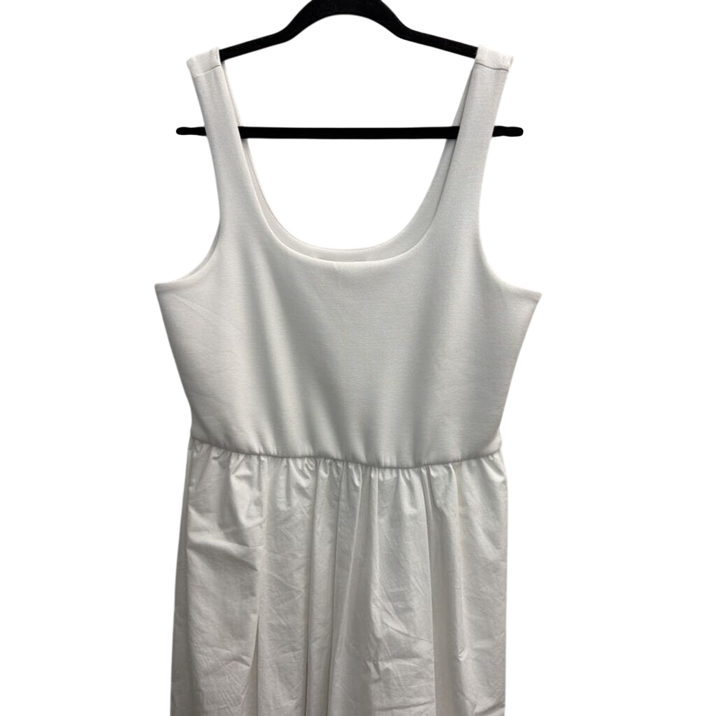 Banana Republic White Sleeveless Midi Dress Large