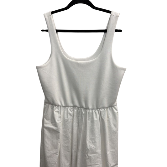 Banana Republic White Sleeveless Midi Dress Large