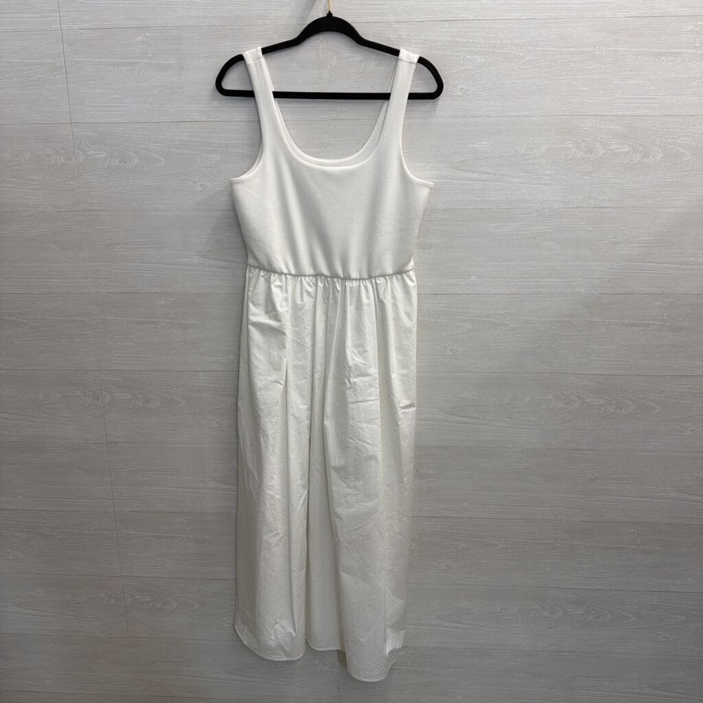 Banana Republic White Sleeveless Midi Dress Large