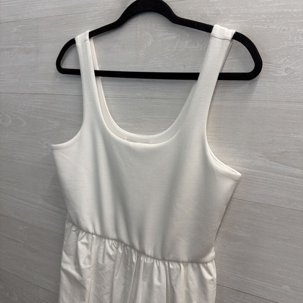 Banana Republic White Sleeveless Midi Dress Large
