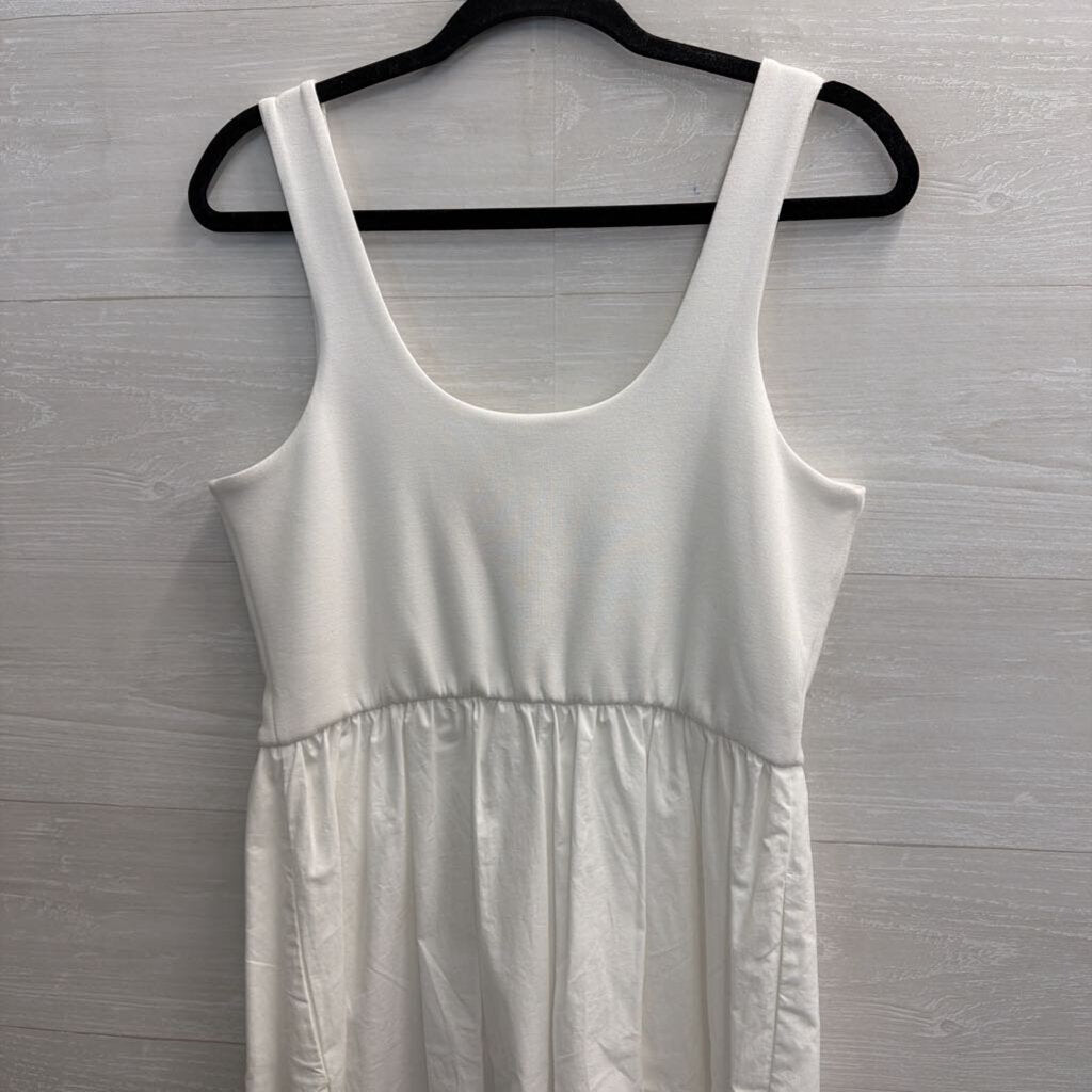 Banana Republic White Sleeveless Midi Dress Large