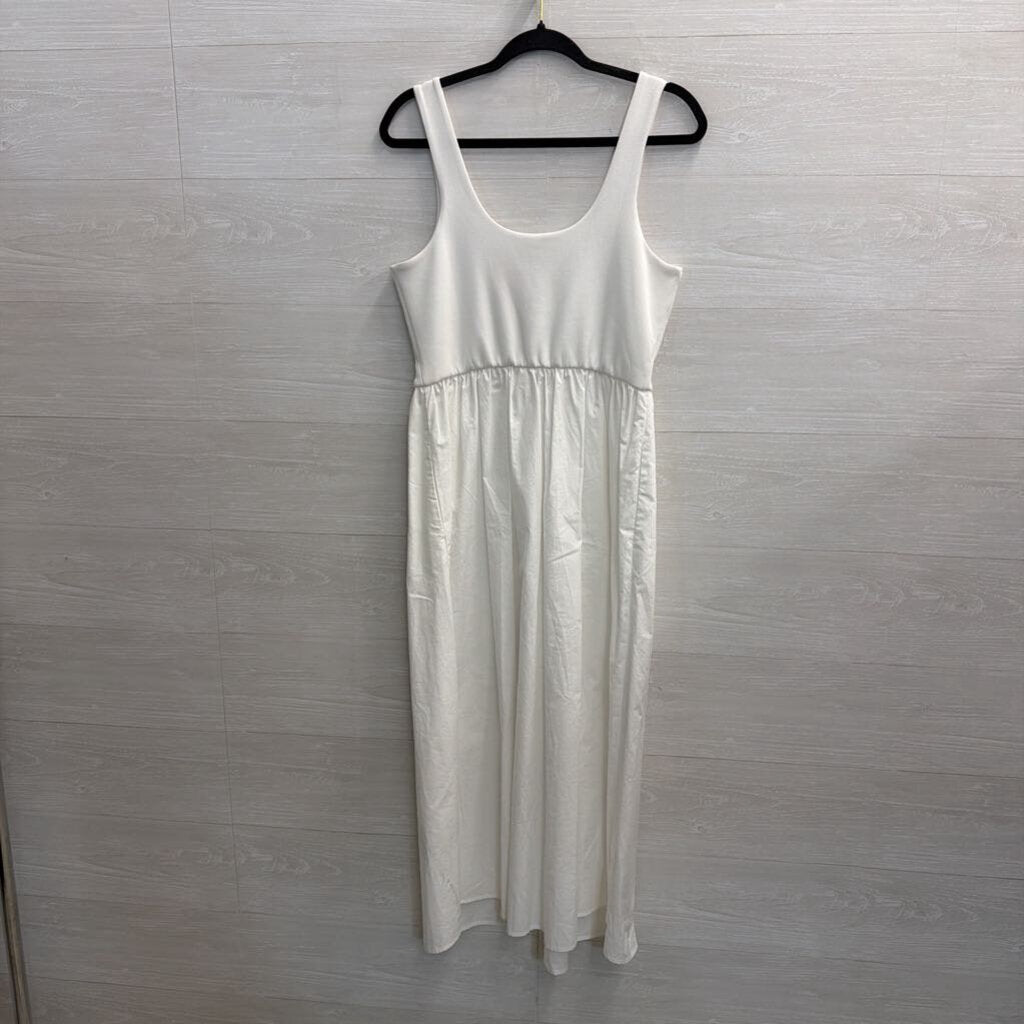Banana Republic White Sleeveless Midi Dress Large