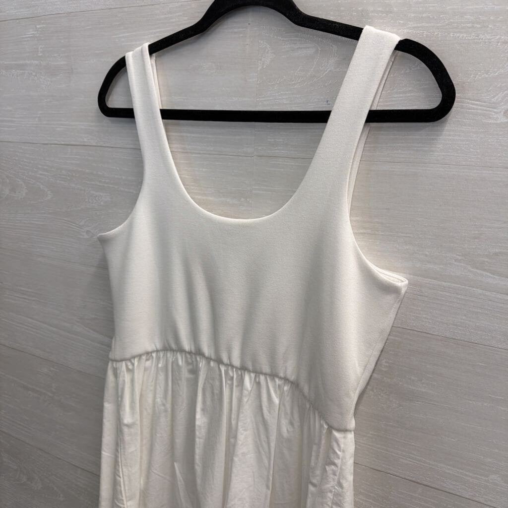 Banana Republic White Sleeveless Midi Dress Large