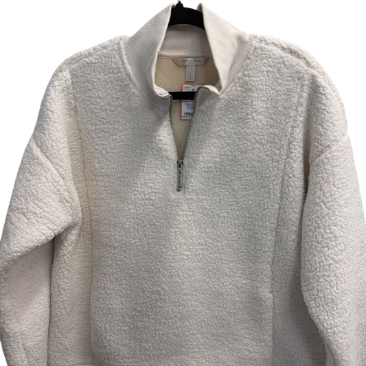 Banana Republic Cream Soft Luxespun Sherpa Quarter Zip Pullover Large