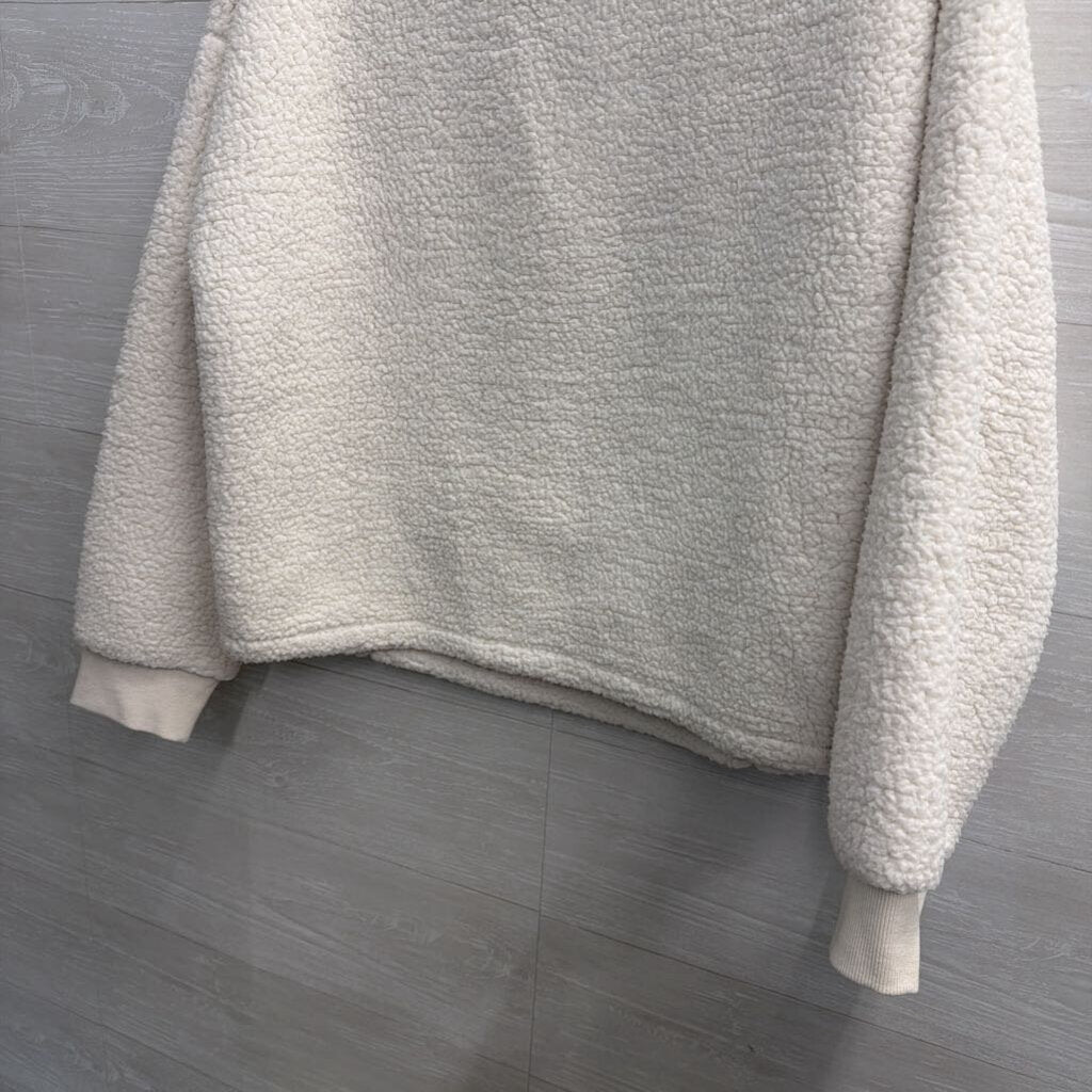 Banana Republic Cream Soft Luxespun Sherpa Quarter Zip Pullover Large
