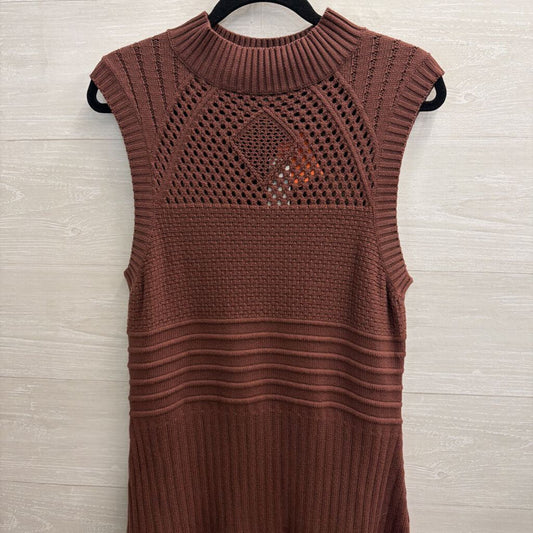 Anthropologie Brown Knit Sleeveless Drop Waist Maxi Dress Large