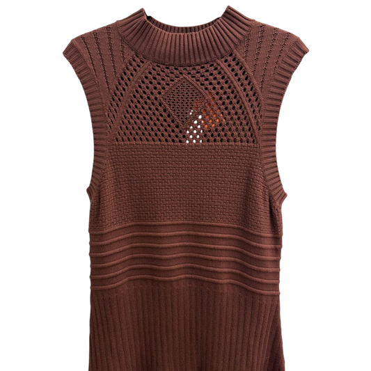 Anthropologie Brown Knit Sleeveless Drop Waist Maxi Dress Large