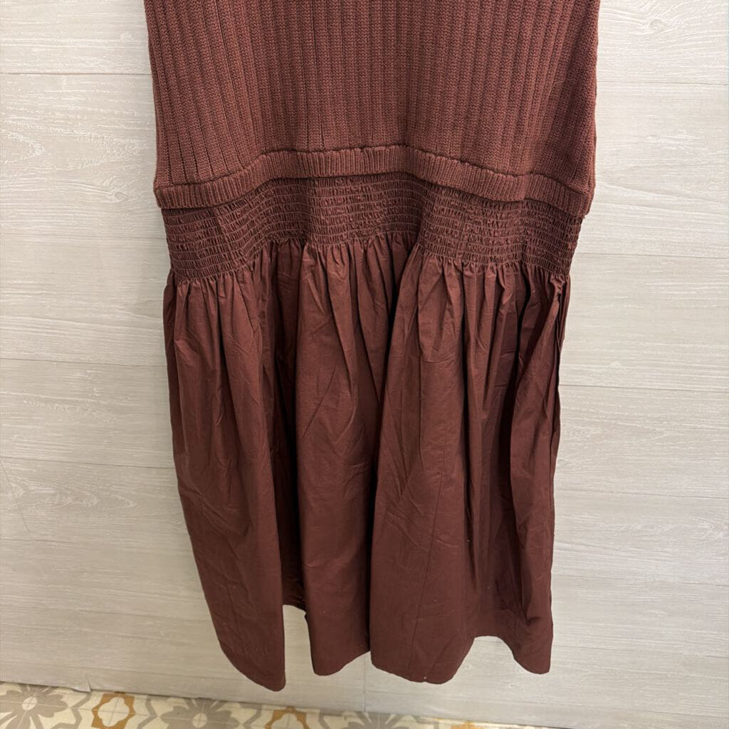 Anthropologie Brown Knit Sleeveless Drop Waist Maxi Dress Large
