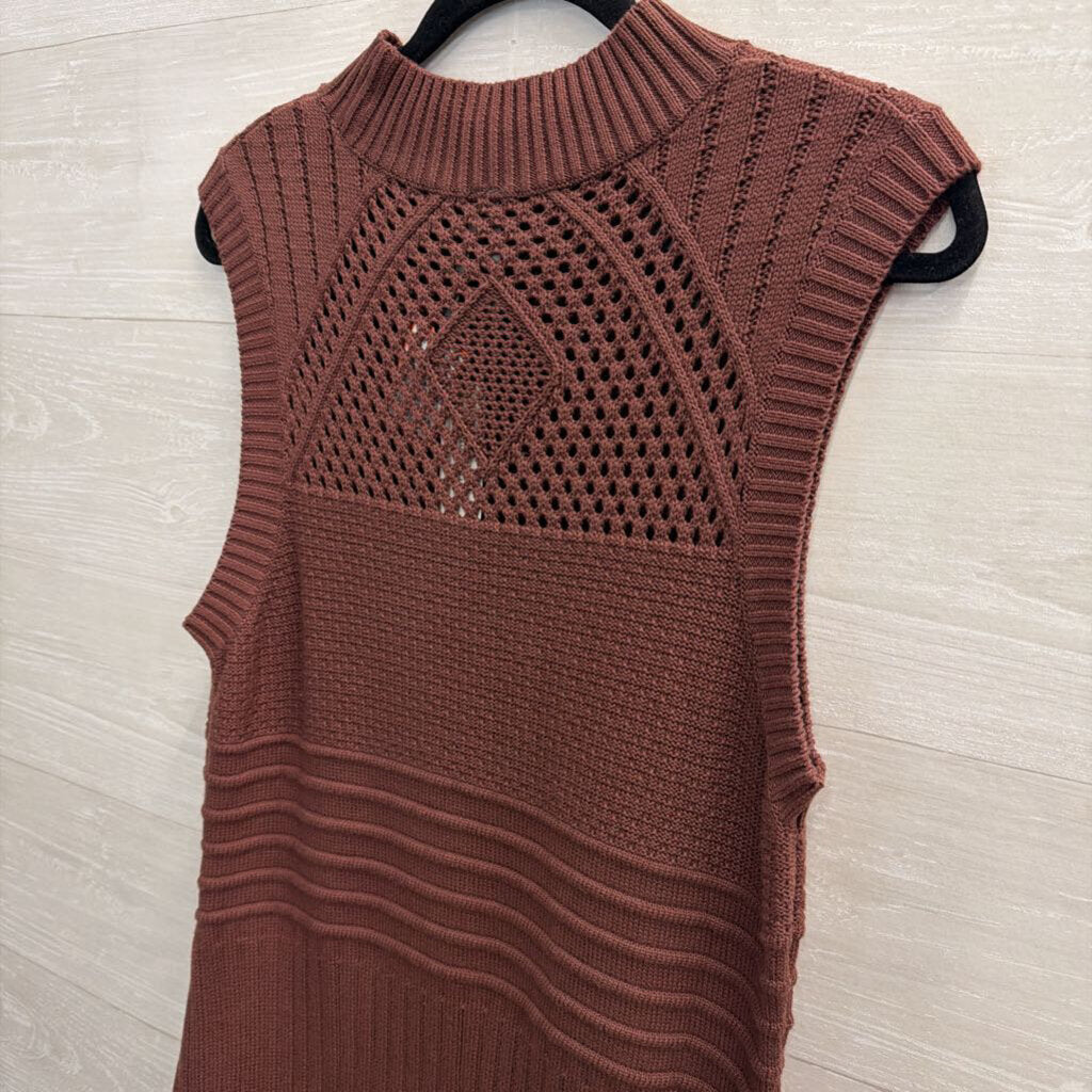 Anthropologie Brown Knit Sleeveless Drop Waist Maxi Dress Large