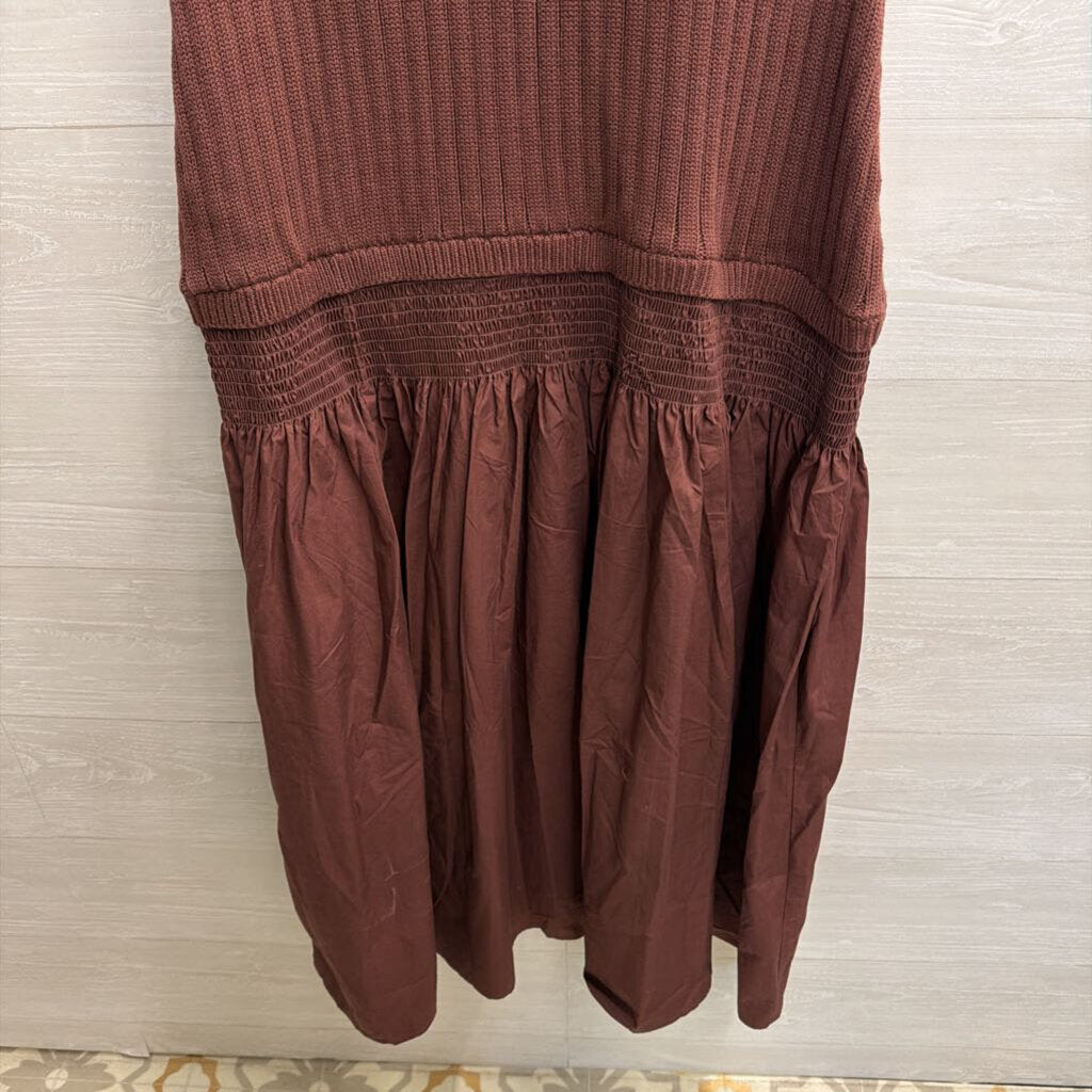 Anthropologie Brown Knit Sleeveless Drop Waist Maxi Dress Large