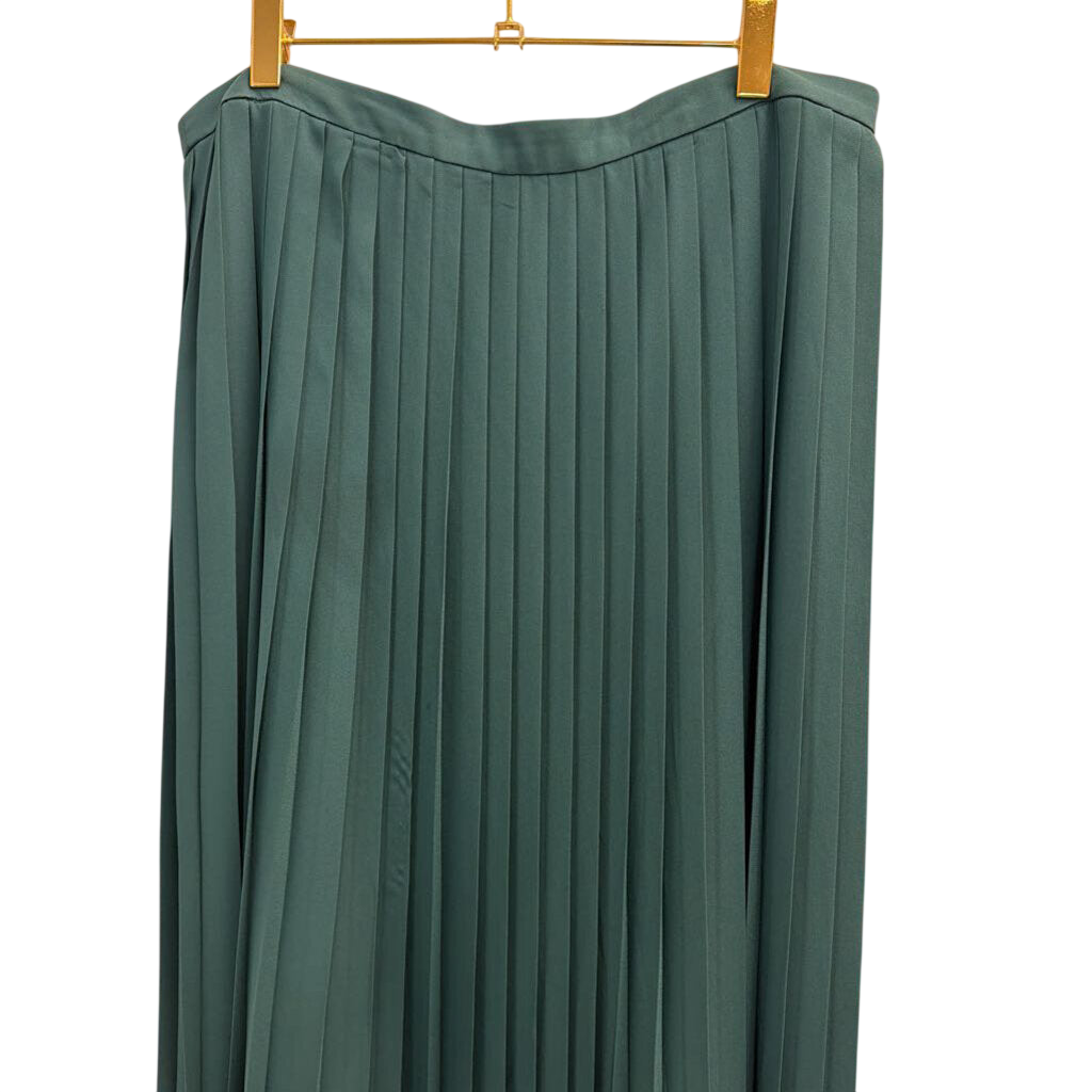 J Crew Green Pleated Midi Skirt 14