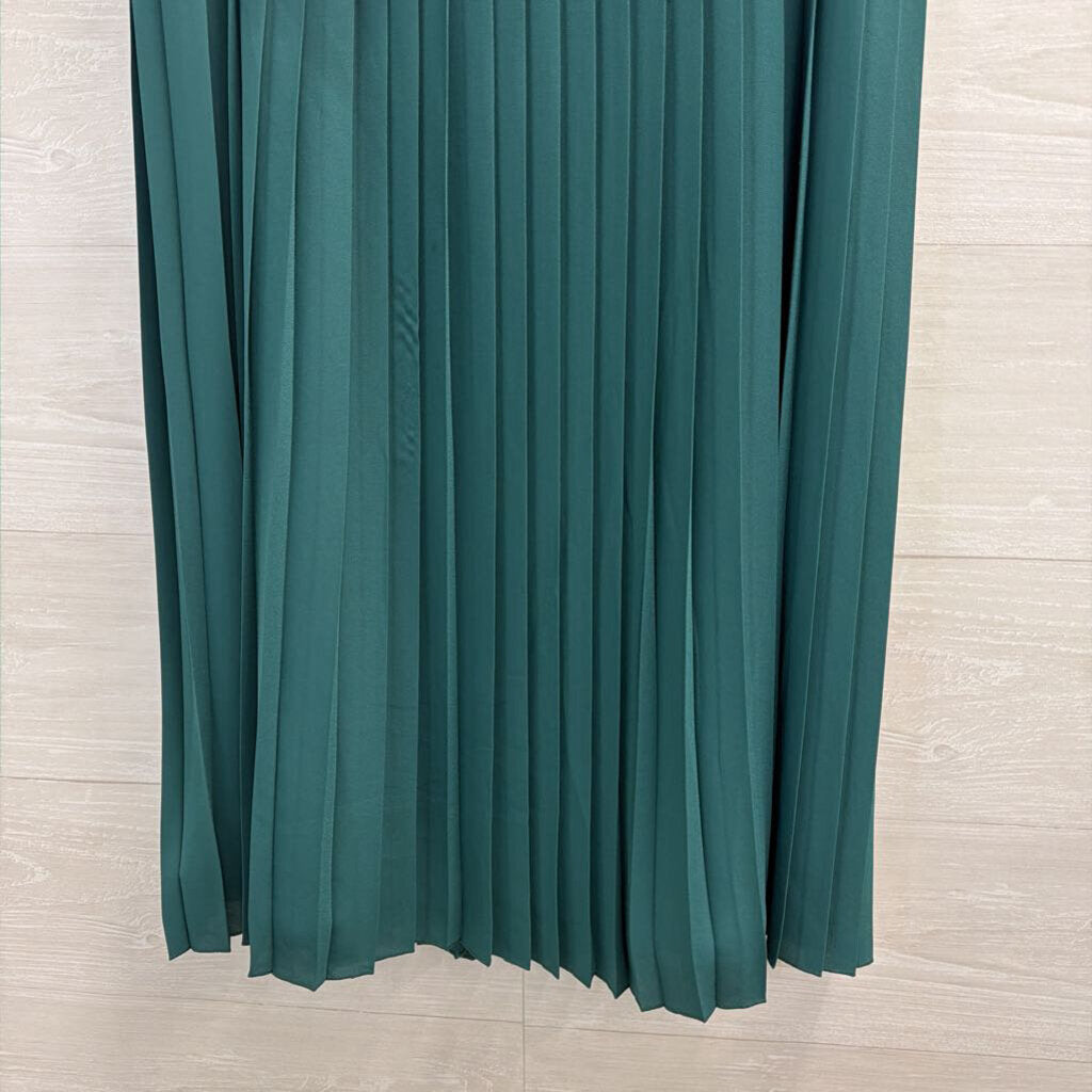 J Crew Green Pleated Midi Skirt 14