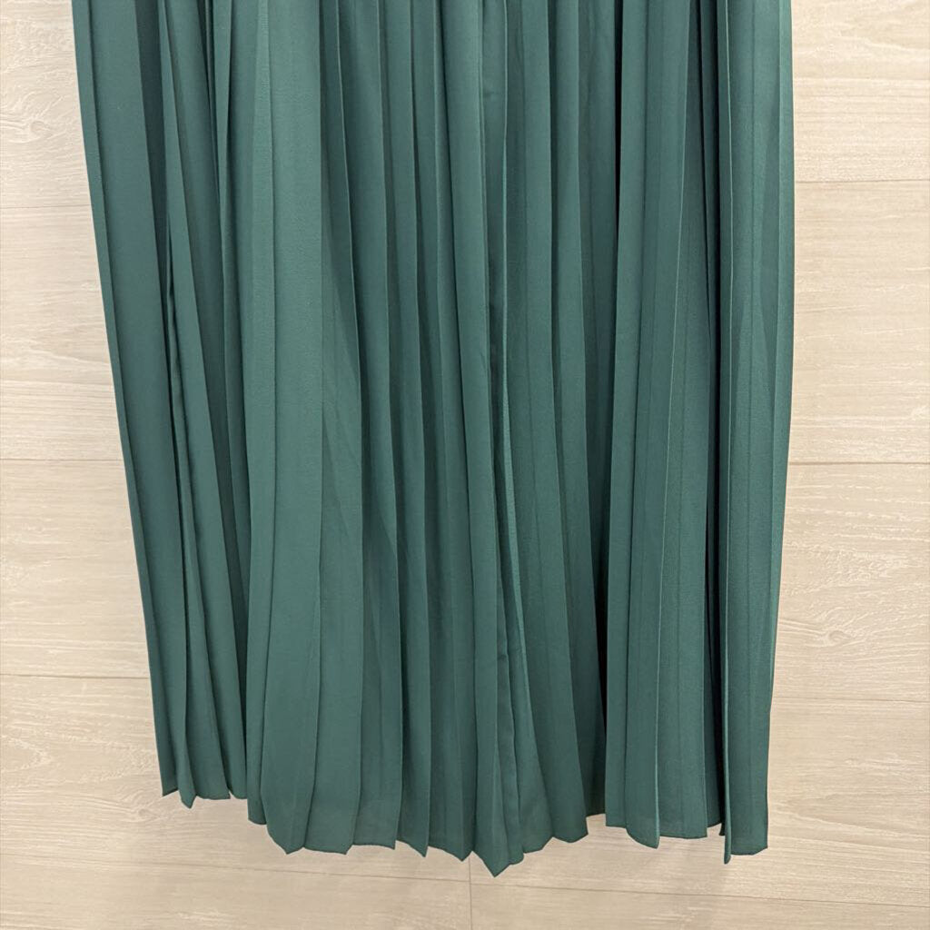 J Crew Green Pleated Midi Skirt 14