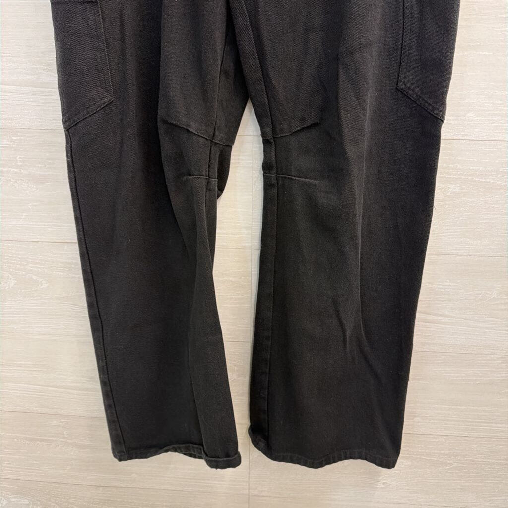 Lioness Black Denim Wide Leg Jeans Extra Large