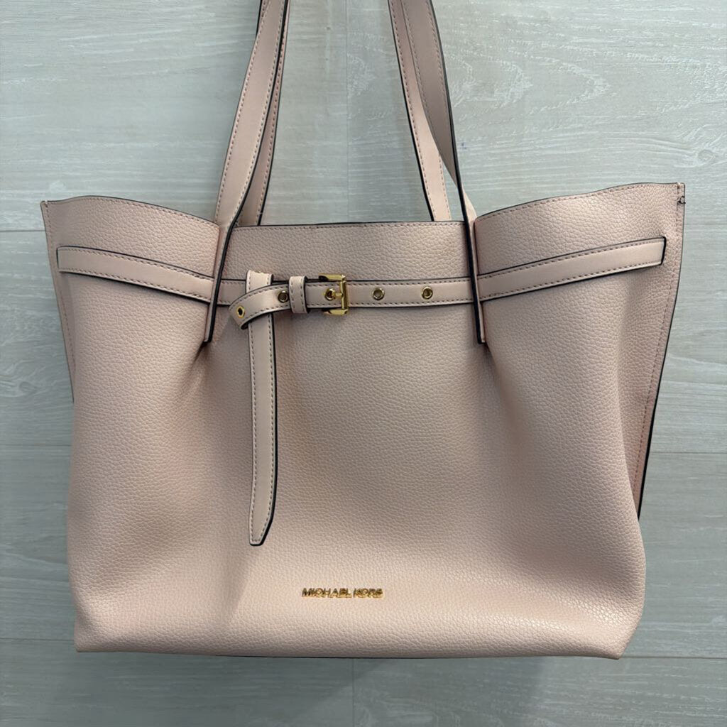 Michael Kors Pink Pebbled Leather Emilia Large Tote Purse