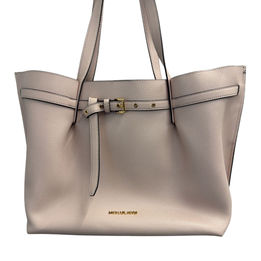 Michael Kors Pink Pebbled Leather Emilia Large Tote Purse