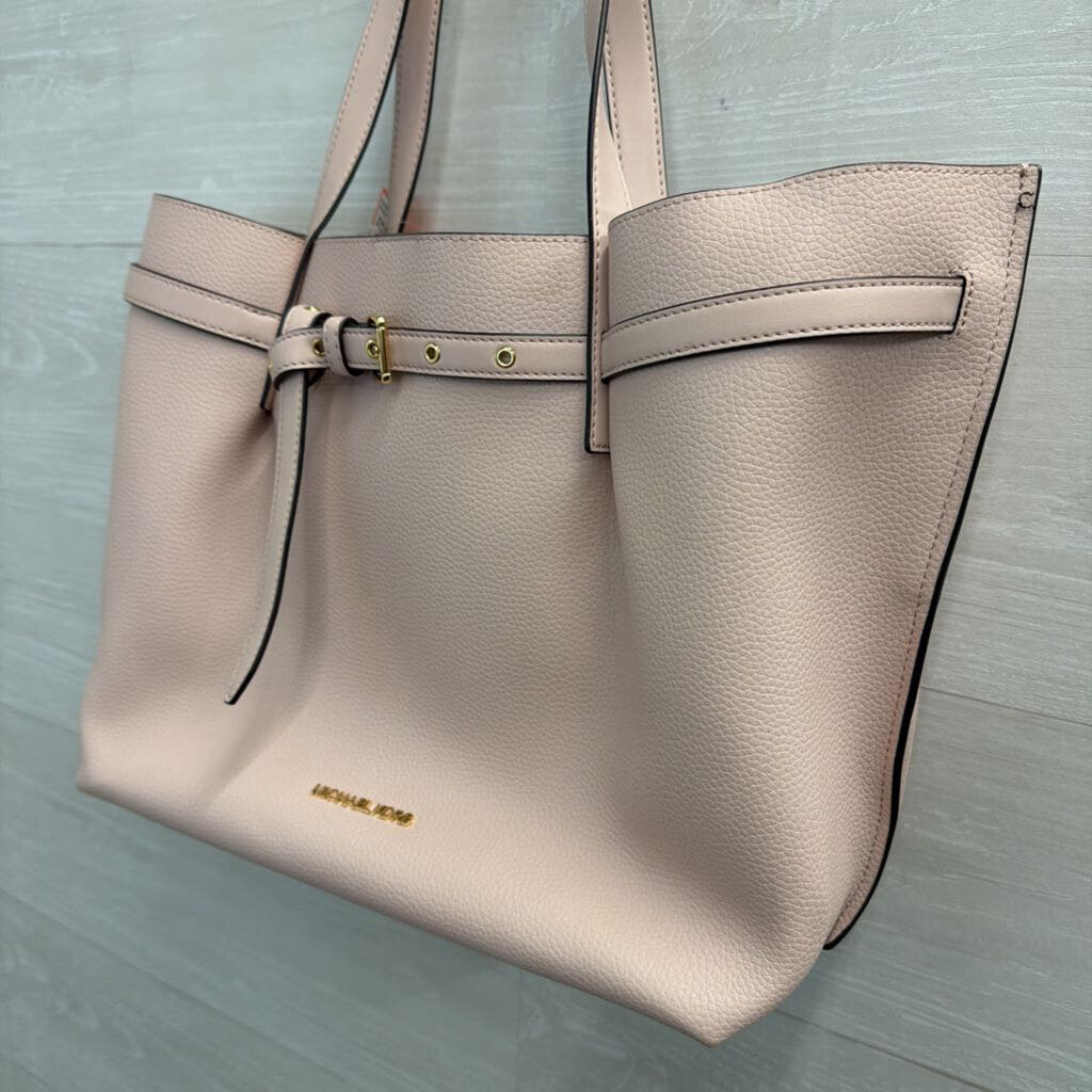 Michael Kors Pink Pebbled Leather Emilia Large Tote Purse