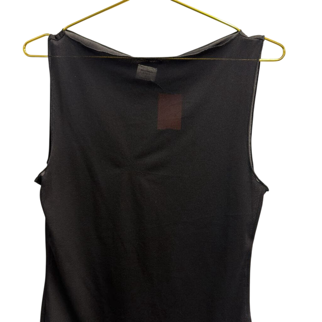 Abercrombie and Fitch Black Mesh Unlined Sleeveless Top Large